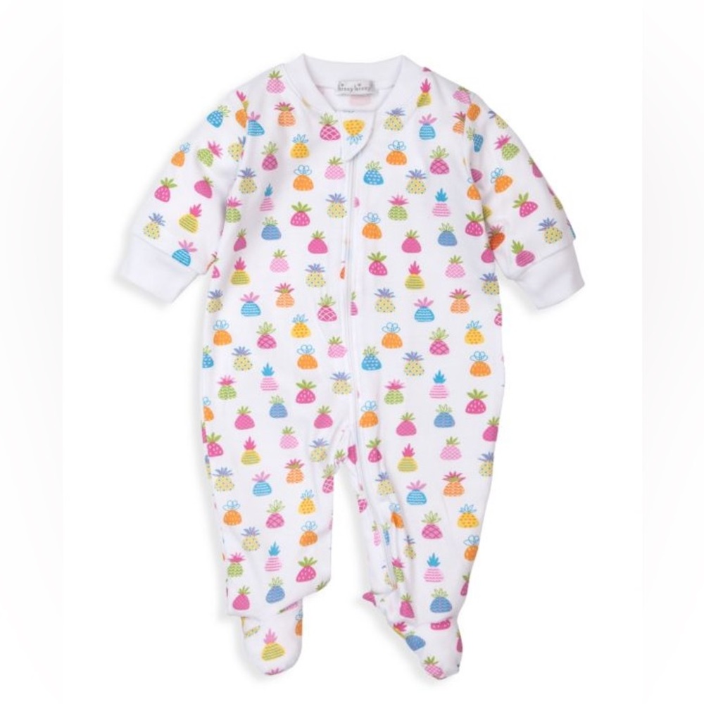 NWT Kissy Kissy Pineapple Island Print Pima Cotton Footie